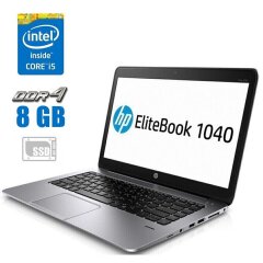 Ноутбук HP EliteBook Folio 1040 G3 / 14" (2560x1440) IPS Touch / Intel Core i5-6200U (2 (4) ядра по 2.3 - 2.8 GHz) / 8 GB DDR4 / 480 GB SSD / Intel HD Graphics 520 / WebCam / HDMI