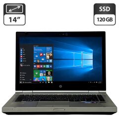 Ноутбук Б-класс HP EliteBook 8460p / 14" (1366x768) TN / Intel Core i5-2520M (2 (4) ядра по 2.5 - 3.2 GHz) / 8 GB DDR3 / 120 GB SSD / Intel HD Graphics 3000 / WebCam / DVD-ROM / Windows 10 Pro