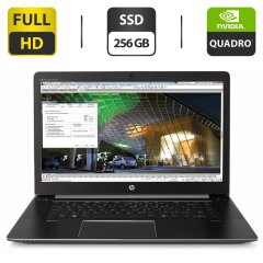 Мобільна робоча станція Б-клас HP ZBook Studio G3 / 15.6" (1920x1080) IPS / Intel Core i7-6820HQ (4 (8) ядра по 2.7 - 3.6 GHz) / 16 GB DDR4 / 256 GB SSD / nVidia Quadro M1000M, 4 GB GDDR5, 128-bit / WebCam / HDMI