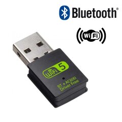 Новый WIFI (2.4/5 GHz) + BLUETOOTH (v.5.0) USB-адаптер (двухдиапазонный; 802.11 b/g/n/ac; до 433 Мбит/с; Windows+Mac OS)