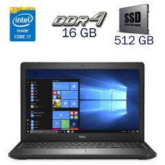 Ігровий ноутбук Б-клас Dell Latitude 3580 / 15.6" (1920x1080) IPS / Intel Core i7-7500U (2 (4) ядра по 2.7 - 3.5 GHz) / 16 GB DDR4 / 512 GB SSD / AMD Radeon R5 M330, 2 GB DDR3, 64-bit / WebCam / Windows 10 PRO Lic