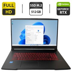 Игровой ноутбук MSI Katana GF76 11UE / 17.3" (1920x1080) IPS / Intel Core i7-11800H (8 (16) ядер по 2.3 - 4.6 GHz) / 16 GB DDR4 / 512 GB SSD M.2 / nVidia GeForce RTX 3060, 6 GB GDDR6, 192-bit / WebCam