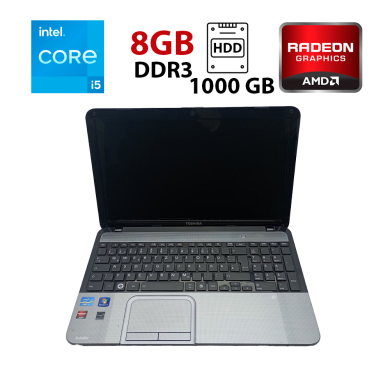 Ігровий ноутбук Toshiba Satellite C850 / 15.6" (1366x768) TN / Intel Core i5-3210M (2 (4) ядра по 2.5 - 3.1 GHz) / 8 GB DDR3 / 1000 GB HDD / AMD Radeon HD 7600M, 2 GB GDDR3, 128-bit / WebCam Ігровий ноутбук Toshiba Satellite C850 / 15.6" (1366x768) TN / Intel Core i5-3210M (2 (4) ядра по 2.5 - 3.1 GHz) / 8 GB DDR3 / 1000 GB HDD / AMD Radeon HD 7600M, 2 GB GDDR3, 128-bit / WebCam