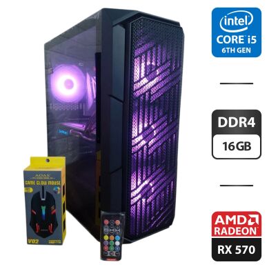 Комп'ютер 1stPlayer FireBase XF Tower / Intel Core i5-6600 (4 ядра по 3.3 - 3.9 GHz) / 16 GB DDR4 / 1000 GB SSD / AMD Radeon RX 570, 8 GB GDDR5, 256-bit / 430W