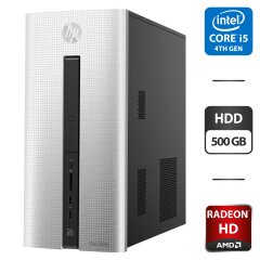 Компьютер HP Pavilion Tower / Intel Core i5-4570 (4 ядра по 3.2 - 3.6 GHz) / 8 GB DDR3 / 500 GB HDD / AMD Radeon HD 7500, 1 GB GDDR5, 128-bit / 120W