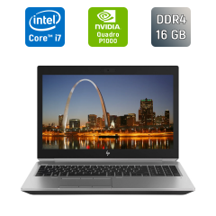 Мобільна робоча станція Б-клас HP ZBook 15 G5 / 15.6" (1920x1080) IPS / Intel Core i7-8850H (6 (12) ядра по 2.6 - 4.3 GHz) / 16 GB DDR4 / 128 GB SSD + 500 GB HDD / nVidia Quadro P1000, 4 GB GDDR5, 256-bit / TouchID / WebCam / HDMI