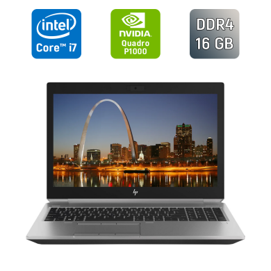 Мобільна робоча станція Б-клас HP ZBook 15 G5 / 15.6" (1920x1080) IPS / Intel Core i7-8850H (6 (12) ядра по 2.6 - 4.3 GHz) / 16 GB DDR4 / 128 GB SSD + 500 GB HDD / nVidia Quadro P1000, 4 GB GDDR5, 256-bit / TouchID / WebCam / HDMI