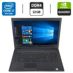 Мобільна робоча станція Dell Precision 7730 / 17.3" (1920x1080) IPS / Intel Core i7-8850H (6 (12) ядра по 2.6 - 4.3 GHz) / 32 GB DDR4 / 128 GB SSD + 1000 GB SSD / nVidia Quadro P5200, 16 GB GDDR5, 256-bit / WebCam