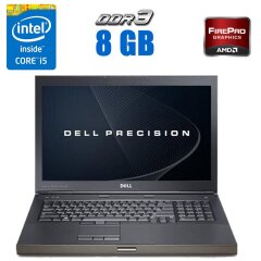 Мобильная рабочая станция Dell Precision M6600 / 17.3" (1920x1080) IPS / Intel Core i5-2520M (2 (4) ядра по 2.5 - 3.2 GHz) / 8 GB DDR3 / 120 GB SSD + 500 GB HDD / AMD FirePro M6100, 2 GB GDDR5, 256-bit / WebCam / DVD-RW