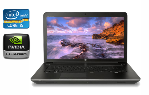 Мобільна робоча станція HP zBook 17 G3 / 17.3" (1920x1080) IPS / Intel Core i5-6440HQ (4 ядра по 2.6 - 3.5 GHz) / 16 GB DDR4 / 128 GB SSD + 1000 HDD / nVidia Quadro M3000M, 4 GB GDDR5, 256-bit / Fingerprint / WebCam Мобільна робоча станція HP zBook 17 G3 / 17.3" (1920x1080) IPS / Intel Core i5-6440HQ (4 ядра по 2.6 - 3.5 GHz) / 16 GB DDR4 / 128 GB SSD + 1000 HDD / nVidia Quadro M3000M, 4 GB GDDR5, 256-bit / Fingerprint / WebCam