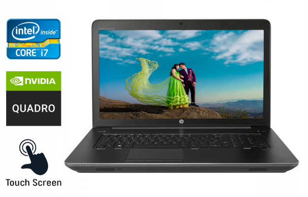 Мобільна робоча станція HP zBook 17 G3 / 17.3" (1920x1080) IPS Touch / Intel Core i7-6700HQ (4 (8) ядра по 2.6 - 3.5 GHz) / 32 GB DDR4 / 256 GB SSD + 500 GB HDD / nVidia Quadro M3000M, 4 GB GDDR5, 256-bit / Fingerprint / WebCam / Windows 10