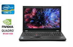 Мобильная рабочая станция Lenovo ThinkPad P51 / 15.6" (1920x1080) IPS / Intel Core i7-7700HQ (4 (8) ядра по 2.8 - 3.8 GHz) / 16 GB DDR4 / 480 GB SSD / nVidia Quadro M1200, 4 GB GDDR5, 256-bit / WebCam / Fingerprint / Windows 10