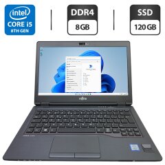 Нетбук Fujitsu LifeBook U728 / 12.5" (1366x768) TN / Intel Core i5-8250U (4 (8) ядра по 1.6 - 3.4 GHz) / 8 GB DDR4 / 120 GB SSD / Intel UHD Graphics 620 / WebCam