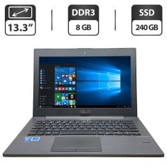 Ноутбук Asus PU301 / 13.3" (1366x768) TN / Intel Core i3-4010U (2 (4) ядра по 1.7 GHz) / 8 GB DDR3 / 240 GB SSD / Intel HD Graphics 4400 / WebCam / VGA