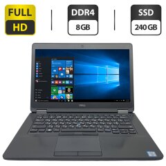 Ноутбук Б-клас Dell Latitude E5470 / 14" (1920x1080) IPS / Intel Core i5-6300U (2 (4) ядра по 2.4 - 3.0 GHz) / 8 GB DDR4 / 240 GB SSD / Intel UHD Graphics 520 / WebCam