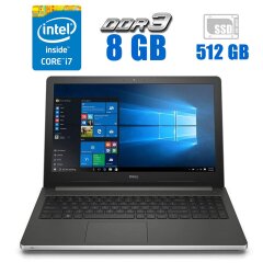 Ноутбук Dell Inspiron 5559 / 15.6" (1366x768) TN / Intel Core i7-6500U (2 (4) ядра по 2.5 - 3.1 GHz) / 8 GB DDR3 / 512 GB SSD / Intel HD Graphics 520 / WebCam / Win 10