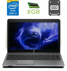 Ноутбук HP ProBook 450 G1 / 15.6" (1366x768) TN / Intel Core i3-4000M (2 (4) ядра по 2.4 GHz) / 8 GB DDR3 / 120 GB SSD / Intel HD Graphics 4600 / WebCam / DVD-RW / HDMI