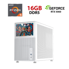 Новый игровой ПК Ice Mi6-EV White Tower / AMD Ryzen 5 8400F (6 (12) ядер по 4.2 - 4.7 GHz) / 16 GB DDR5 / 1000 GB SSD / nVidia GeForce RTX 5060, 8 GB GDDR7, 128-bit