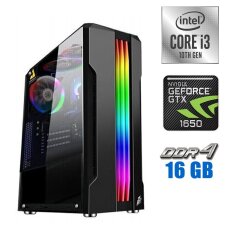 Новий ігровий ПК Tower / Intel Core i3-10100F (4 (8) ядра по 3.6 - 4.3 GHz) / 16 GB DDR4 / 240 GB SSD / nVidia GeForce GTX 1650, 4 GB GDDR5, 128-bit / 500W