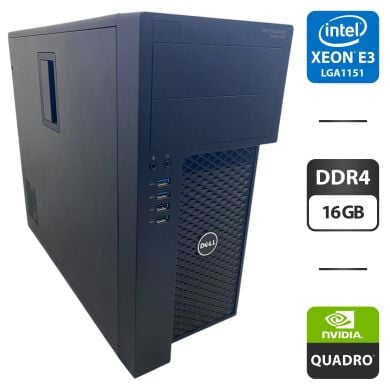 Рабочая станция Dell Precision T3620 Tower / Intel Xeon E3-1270 v5 (аналог Intel Core і7-6700) (4 (8) ядра по 3.6 - 4.0 GHz) / 16 GB DDR4 / 256 GB SSD / nVidia Quadro K1200, 4 GB GDDR5, 128-bit