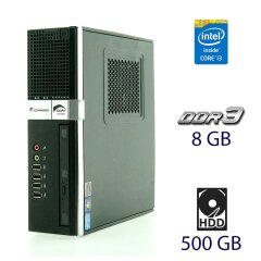 Системный блок Komparsa U6100/USFF / Intel Core i3-3240 (2 (4) ядра по 3.4 GHz) / 8 GB DDR3 / 500 GB HDD / DVD-RW / 280W