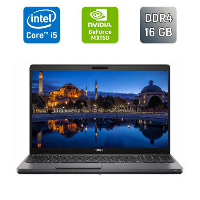 Ультрабук Dell Latitude 5501 / 15.6" (1920x1080) IPS / Intel Core i5-9400H (4 (8) ядра по 2.5 - 4.3 GHz) / 16 GB DDR4 / 256 GB SSD / nVidia GeForce MX150, 2 GB GDDR5, 64-bit / WebCam / SIM
