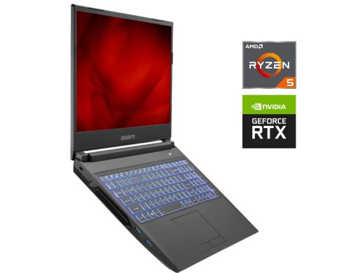 Ігровий ноутбук Б-клас Gigabyte A5 K1 / 15.6" (1920x1080) IPS / AMD Ryzen 5 5600H (6 (12) ядер 3.3 - 4.2 GHz) / 16 GB DDR4 / 512 GB SSD NVMe / nVidia GeForce RTX 3060, 6 GB GDDR6, 192-bit / WebCam