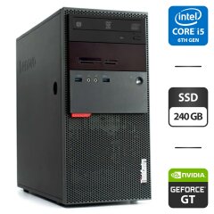 Комп'ютер Lenovo ThinkCentre M900 Tower / Intel Core i5-6500 (4 ядра по 3.2 - 3.6 GHz) / 8 GB DDR4 / 240 GB SSD / nVidia GeForce GT 720, 1 GB GDDR3, 64-bit / DVD-ROM / DisplayPort