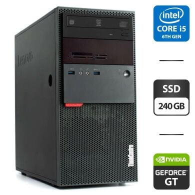 Компьютер Lenovo ThinkCentre M900 Tower / Intel Core i5-6500 (4 ядра по 3.2 - 3.6 GHz) / 8 GB DDR4 / 240 GB SSD / nVidia GeForce GT 720, 1 GB GDDR3, 64-bit / DVD-ROM Компьютер Lenovo ThinkCentre M900 Tower / Intel Core i5-6500 (4 ядра по 3.2 - 3.6 GHz) / 8 GB DDR4 / 240 GB SSD / nVidia GeForce GT 720, 1 GB GDDR3, 64-bit / DVD-ROM
