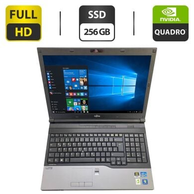 Мобільна робоча станція Б-класс Fujitsu Celsius H720 / 15.6" (1920x1080) TN / Intel Core i7-3720QM (4 (8) ядра по 2.6 - 3.6 GHz) / 16 GB DDR3 / 256 GB SSD / nVidia Quadro K1000M, 2 GB GDDR3, 128-bit / WebCam