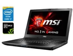 Игровой ноутбук MSI GL62 6QF / 15.6" (1920x1080) TN / Intel Core i7-6700HQ (4 (8) ядра по 2.6 - 3.5 GHz) / 32 GB DDR4 / 256 GB SSD + 1000 GB HDD / nVidia GeForce GTX 960M, 2 GB GDDR5, 128-bit / WebCam / DVD-ROM / Win 10 Home