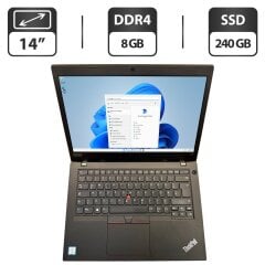 Ультрабук Lenovo ThinkPad L480 / 14" (1366x768) TN / Intel Core i3-8130U (2 (4) ядра по 2.2 - 3.4 GHz) / 8 GB DDR4 / 240 GB SSD / Intel UHD Graphics 620 / WebCam / Windows 11
