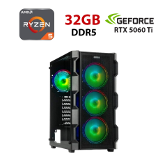 Новый игровой ПК Stalker CORSAIR_FMNU3 Tower / AMD Ryzen 5 8400F (6 (12) ядер по 4.2 - 4.7 GHz) / 32 GB DDR5 / 1000 GB SSD / nVidia GeForce RTX 5060 Ti, 8 GB GDDR7, 128-bit