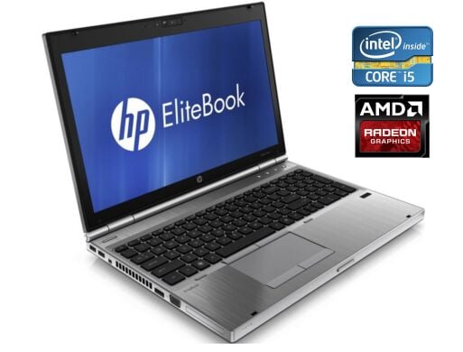 Ноутбук HP EliteBook 8560p / 15.6" (1600x900) TN / Intel Core i5-2520M (2 (4) ядра по 2.5 - 3.2 GHz) / 8 GB DDR3 / 500 GB HDD / AMD Radeon HD 6470M, 1 GB DDR3, 64-bit / WebCam / DVD-ROM / Win 10 Pro