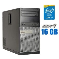Компьютер Dell OptiPlex 9020 Tower / Intel Core i7-4770 (4 (8) ядра по 3.4 - 3.9 GHz) / 16 GB DDR3 / 500 GB HDD / Intel HD Graphics 4600 / 290W / DVD-RW / DisplayPort