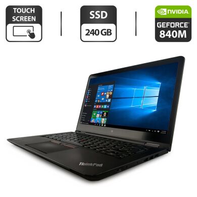Ноутбук-трансформер Lenovo ThinkPad Yoga 14 / 14" (1920x1080) IPS Touch / Intel Core i7-5500U (2 (4) ядра по 2.4 - 3.0 GHz) / 8 GB DDR4 / 240 GB SSD / nVidia GeForce 840M, 2 GB GDDR3, 64-bit / WebCam