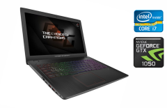 Игровой ноутбук Asus GL553VD / 15.6" (1920x1080) IPS / Intel Core i7-7700HQ (4 (8) ядра по 2.8 - 3.8 GHz) / 16 GB DDR4 / 256 GB SSD + 1000 GB HDD / nVidia GeForce GTX 1050, 4 GB GDDR5, 128-bit / WebCam / Windows 10