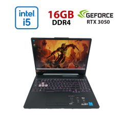 Игровой ноутбук Asus TUF Gaming F15 / 15.6" (1920x1080) IPS / Intel Core i5-11400H (6 (12) ядер по 4.5 GHz) / 16 GB DDR4 / 512 GB SSD M.2 NVMe / nVidia GeForce RTX 3050, 4 GB GDDR6, 128-bit / WebCam