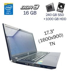 Игровой ноутбук Б класс Acer Aspire V3-772G / 17.3" (1600x900) TN / Intel Core i7-4702MQ (4 (8) ядра по 2.2 - 3.2 GHz) / 16 GB DDR3 / 240 GB SSD+1000 GB HDD / nVidia GeForce GT 750M, 4 GB GDDR5, 128-bit / WebCam