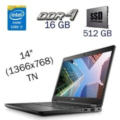 Игровой ноутбук Dell Latitude 5491 / 14" (1366x768) TN / Intel Core i7-8850H (6 (12) ядра по 2.6 - 4.3 GHz) / 16 GB DDR4 / 512 GB SSD / nVidia GeForce MX130, 2 GB GDDR5, 64-bit / WebCam