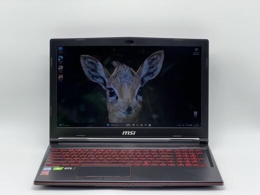 Ігровий ноутбук MSI GL63 8SE-054US / 15.6" (1920x1080) IPS / Intel Core i7-8750H (6 (12) ядер по 2.2 - 4.1 GHz) / 16 GB DDR4 / 480 GB SSD / nVidia GeForce RTX 2060, 6 GB GDDR6, 192-bit / WebCam Ігровий ноутбук MSI GL63 8SE-054US / 15.6" (1920x1080) IPS / Intel Core i7-8750H (6 (12) ядер по 2.2 - 4.1 GHz) / 16 GB DDR4 / 480 GB SSD / nVidia GeForce RTX 2060, 6 GB GDDR6, 192-bit / WebCam
