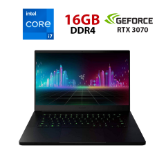 Ігровий ноутбук Razer Blade 15 RZ09-0369BN22-R3N1 / 15.6" (1920x1080) IPS / Intel Core i7-10750H (6 (12) ядер по 2.6 - 5.0 GHz) / 16 GB DDR4 / 480 GB SSD / nVidia GeForce RTX 3070, 6 GB GDDR6, 256-bit / WebCam