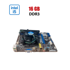 Комплект: Материнська плата ASRock H61M-VG4 / LGA1155 / Intel Core i5-3470 (4 ядра по 3.2 - 3.6 GHz) / 16 GB DDR3 / Intel HD Graphics 2500 + Кулер