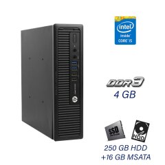 Компьютер HP T820 Flexible USFF / Intel Core i5-4440 (4 ядра по 3.1 - 3.3 GHz) / 4 GB DDR3 / 16 GB SSD M.2 + 250 GB HDD / Intel HD Graphics 4600