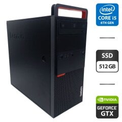 Компьютер Lenovo ThinkCentre M800 Tower / Intel Core i5-6600K (4 ядра по 3.5 - 3.9 GHz) / 16 GB DDR4 / 512 GB SSD / nVidia GeForce GTX 1660 Super, 6 GB GDDR5, 192-bit / DVD-ROM