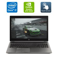 Мобільна робоча станція Б-клас HP zBook 15 G6 / 15.6" (3840x2160) IPS Touch / Intel Core i7-9850H (6 (12) ядер по 2.6 - 4.6 GHz) / 16 GB DDR4 / 512 GB SSD / nVidia Quadro RTX 3000, 6 GB GDDR6, 192-bit / WebCam / Fingerprint