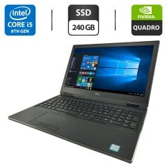 Мобільна робоча станція Dell Precision 7530 / 15.6" (1920x1080) IPS / Intel Core i5-8400H (4 (8) ядер по 2.5 - 4.2 GHz) / 16 GB DDR4 / 240 GB SSD / nVidia Quadro P3200, 6 GB GDDR5, 192-bit