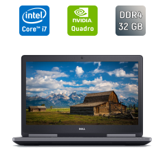 Мобильная рабочая станция Dell Precision 7720 / 17.3" (1920x1080) IPS / Intel Core i7-7920HQ (4 (8) ядра по 3.1 - 4.1 GHz) / 32 GB DDR4 / 512 GB SSD + 500 GB HDD / nVidia Quadro P3000, 6 GB GDDR5, 192-bit / WebCam / HDMI / Windows 10