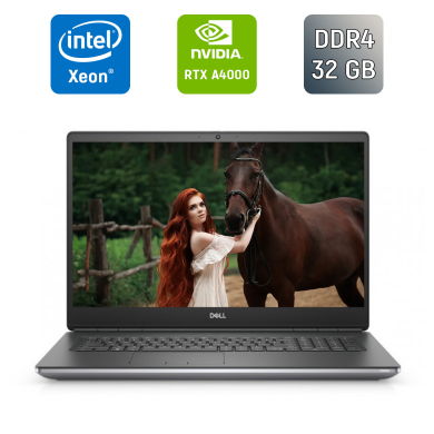 Мобильная рабочая станция Dell Precision 7760 / 17.3" (3840x2160) IPS / Intel Xeon W-11855M (6 (12) ядер по 3.2 - 4.9 GHz) / 32 GB DDR4 / 1000 GB SSD / nVidia RTX A4000, 8 GB GDDR6, 256-bit / WebCam / HDMI / Windows 10