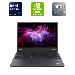 Мобильная рабочая станция Lenovo ThinkPad P16v Gen2 / 16" (1920x1200) IPS / Intel Core Ultra 7 155H (16 (22) ядер по 1.4 - 4.8 GHz) / 32 GB DDR5 / 1000 GB SSD / nVidia RTX 1000 Ada, 6 GB GDDR6, 96-bit / WebCam
